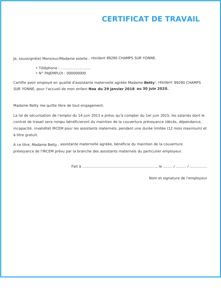 Modele Lettre Fin De Contrat Nounou Exemple De Lettre De Motivation